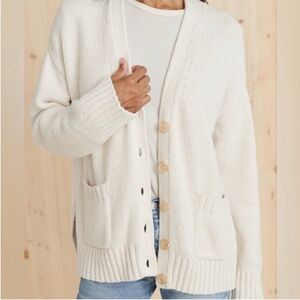 Jenni Kayne Beige Cotton Nylon Long Sleeve Button Down Cody Cardigan Top Sz. S